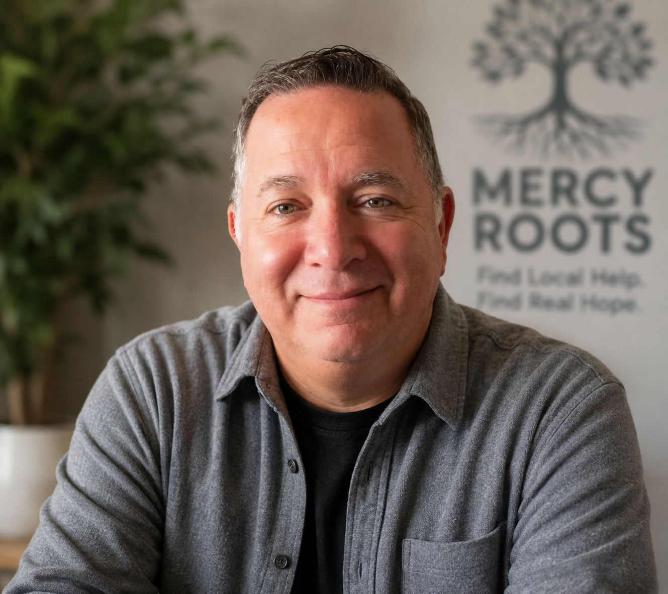 Portrait of Andrew Rowe, founder of Mercy Roots